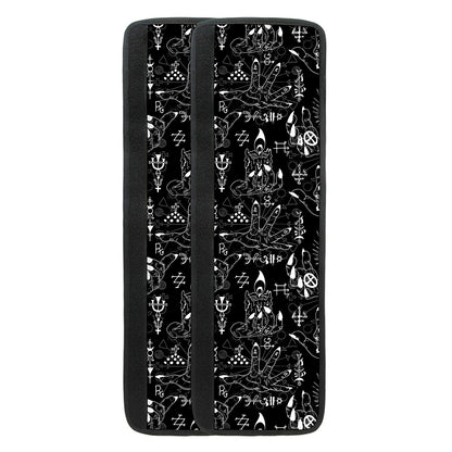 Black And White Supernatural Wicca Print Refrigerator Handle Covers