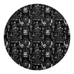 Black And White Supernatural Wicca Print Round Blanket