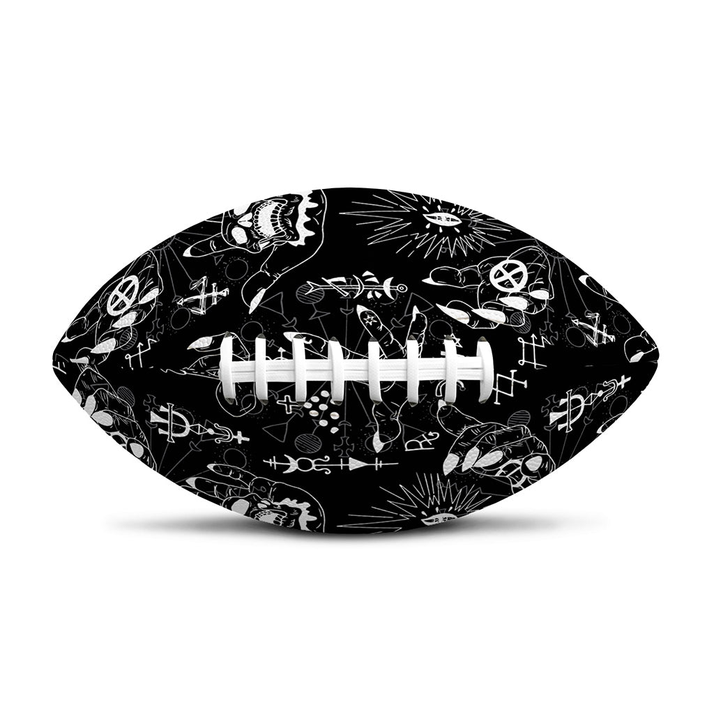 Black And White Supernatural Wicca Print Rugby Ball