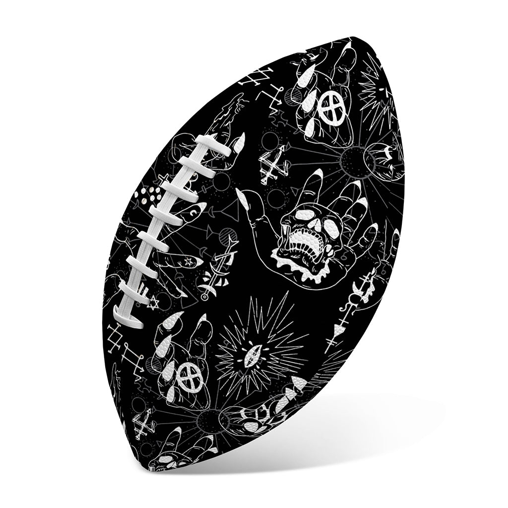Black And White Supernatural Wicca Print Rugby Ball