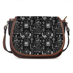 Black And White Supernatural Wicca Print Saddle Bag
