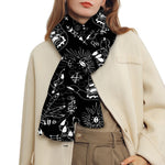 Black And White Supernatural Wicca Print Scarf