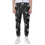 Black And White Supernatural Wicca Print Scuba Joggers