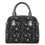 Black And White Supernatural Wicca Print Shoulder Handbag