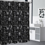 Black And White Supernatural Wicca Print Shower Curtain