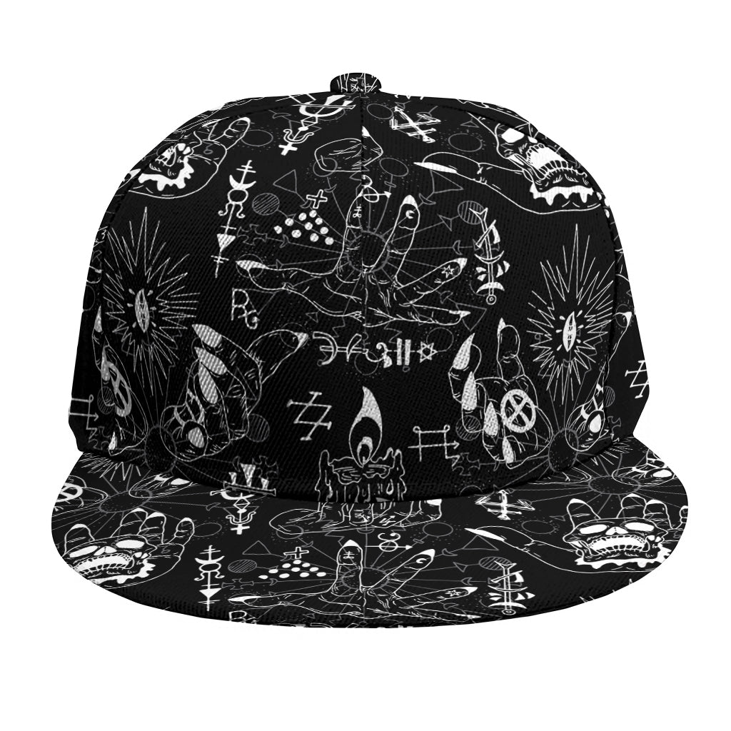 Black And White Supernatural Wicca Print Snapback Cap