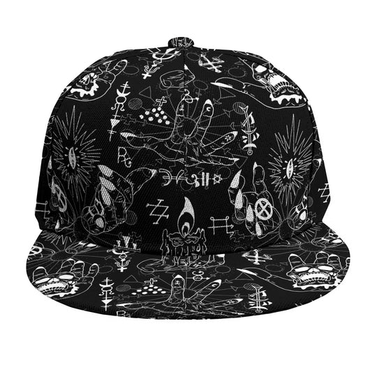 Black And White Supernatural Wicca Print Snapback Cap
