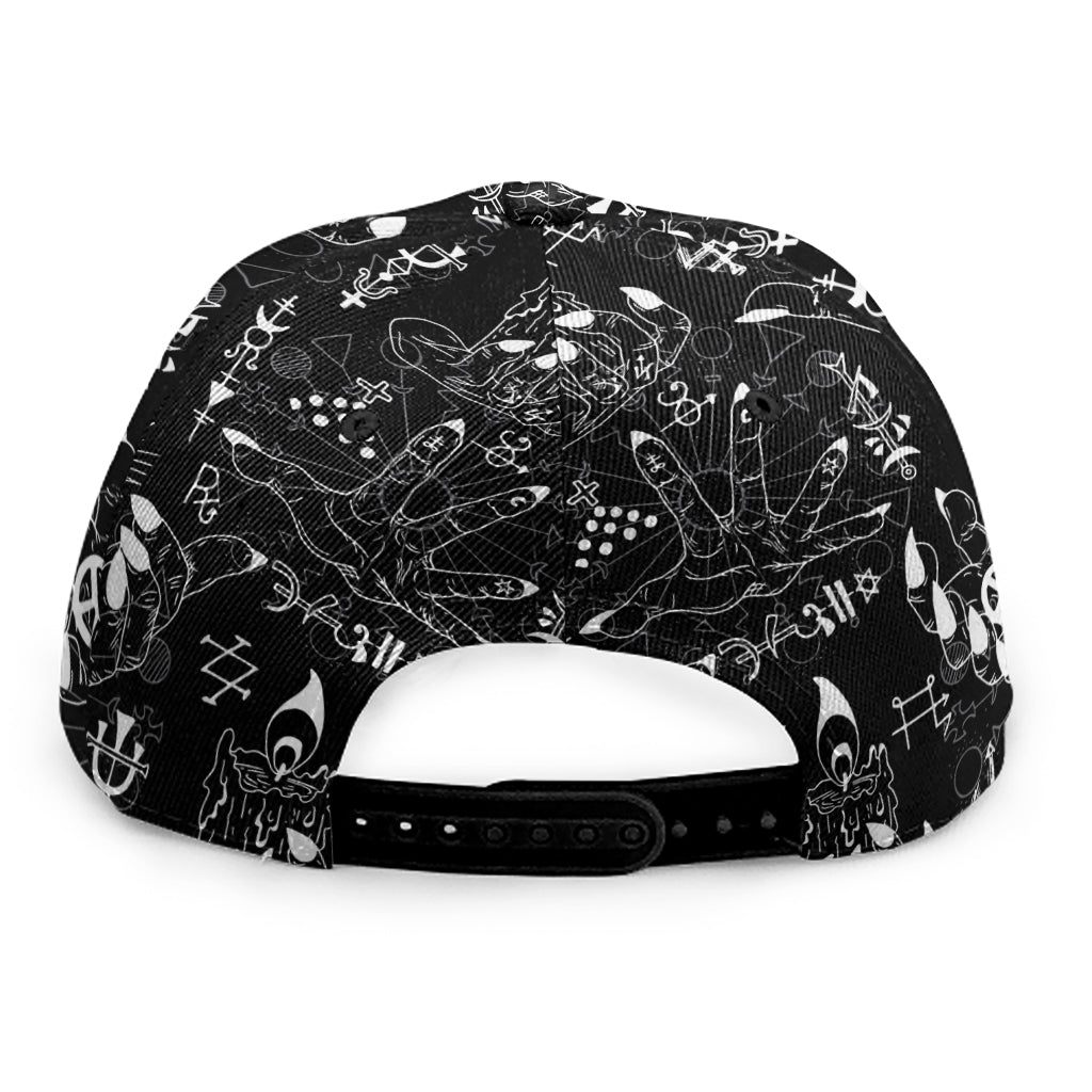 Black And White Supernatural Wicca Print Snapback Cap