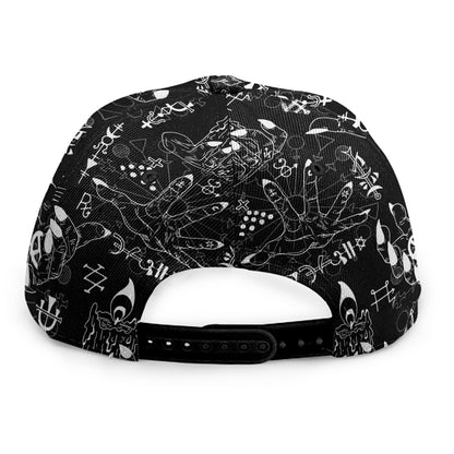 Black And White Supernatural Wicca Print Snapback Cap