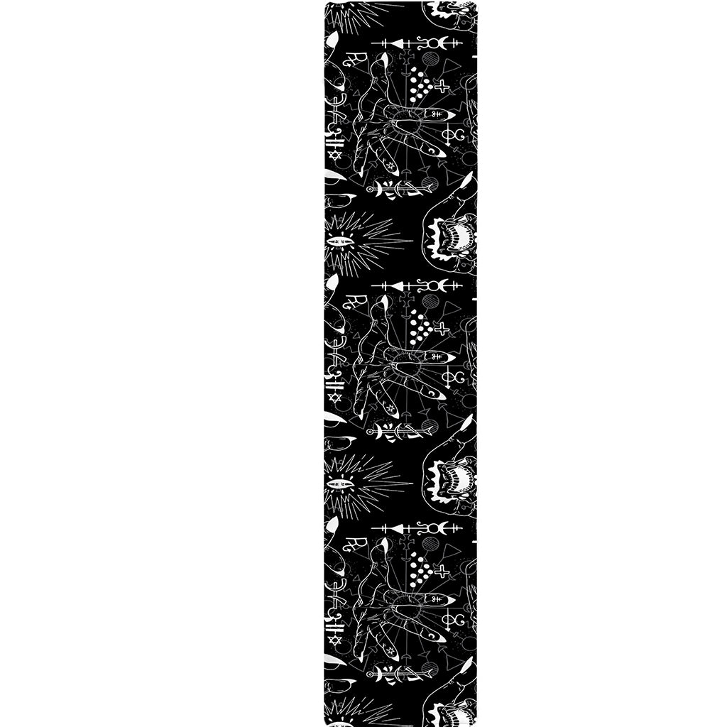 Black And White Supernatural Wicca Print Table Runner