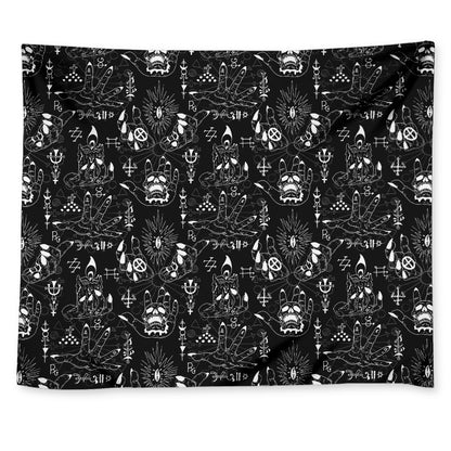 Black And White Supernatural Wicca Print Tapestry