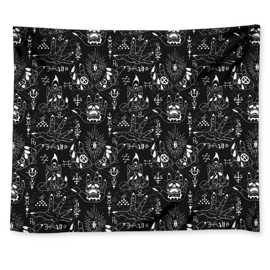 Black And White Supernatural Wicca Print Tapestry