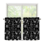 Black And White Supernatural Wicca Print Tier Curtains
