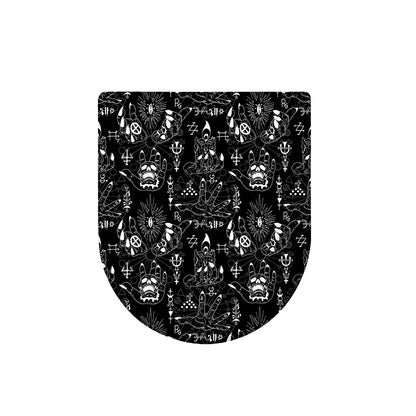 Black And White Supernatural Wicca Print Toilet Lid Cover
