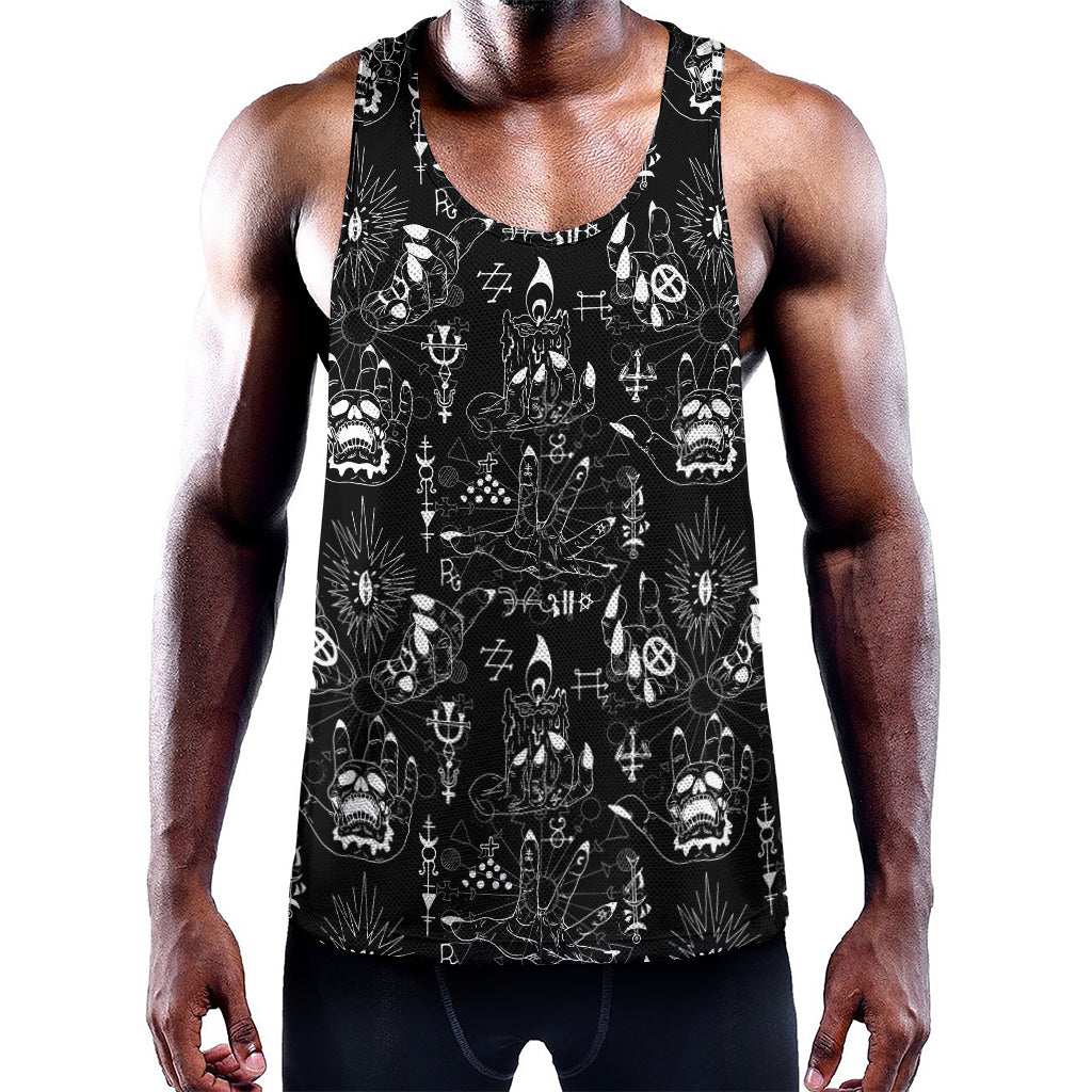 Black And White Supernatural Wicca Print Training Tank Top