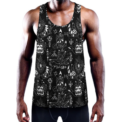 Black And White Supernatural Wicca Print Training Tank Top