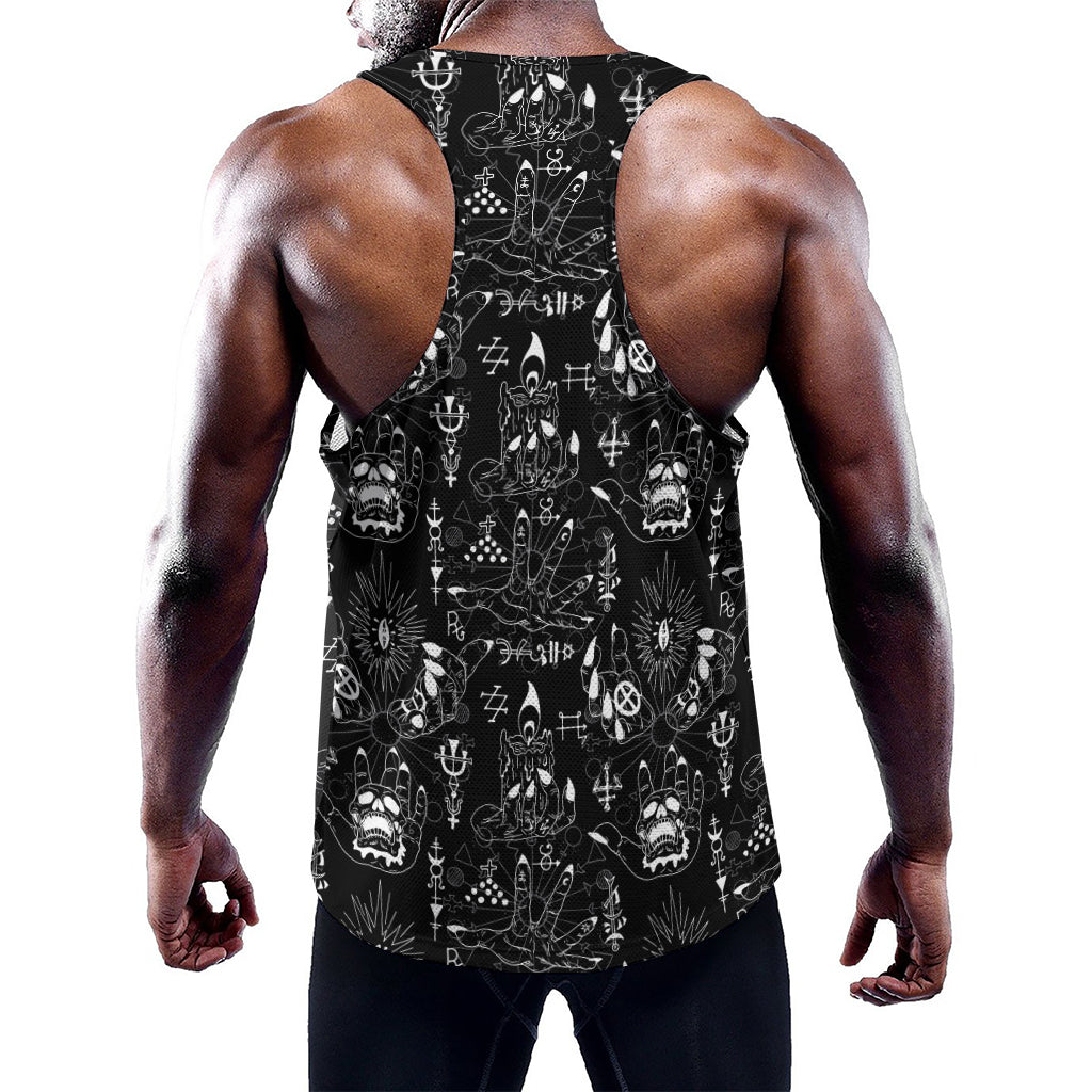 Black And White Supernatural Wicca Print Training Tank Top