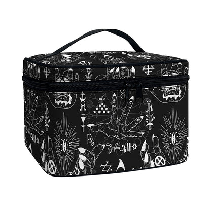 Black And White Supernatural Wicca Print Travel Makeup Bag