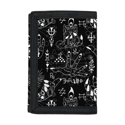 Black And White Supernatural Wicca Print Trifold Wallet