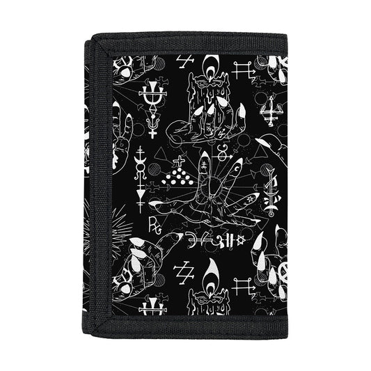 Black And White Supernatural Wicca Print Trifold Wallet