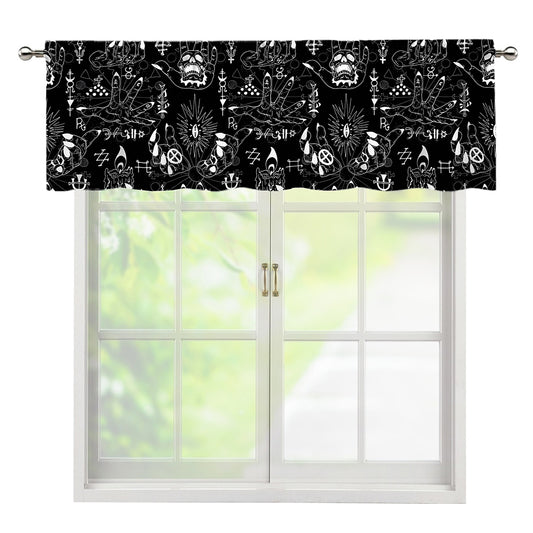 Black And White Supernatural Wicca Print Window Valance
