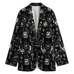 Black And White Supernatural Wicca Print Women's Blazer