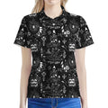 Black And White Supernatural Wicca Print Women's Polo Shirt