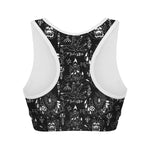 Black And White Supernatural Wicca Print Women's Sports Bra