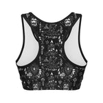 Black And White Supernatural Wicca Print Women's Sports Bra
