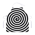 Black And White Swirl Illusion Print Adjustable Apron
