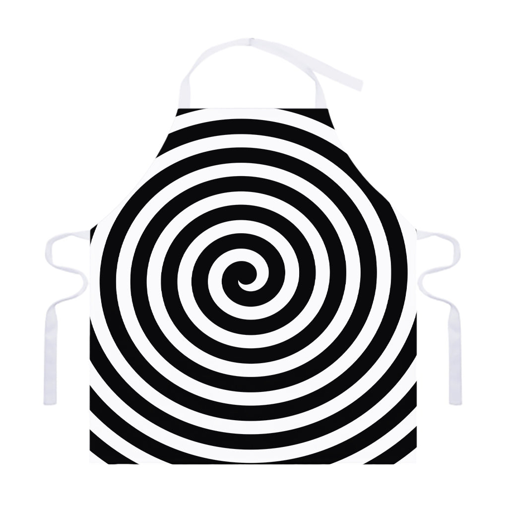 Black And White Swirl Illusion Print Adjustable Apron