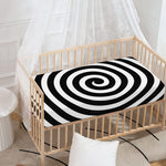 Black And White Swirl Illusion Print Baby Crib Sheet