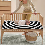 Black And White Swirl Illusion Print Baby Crib Sheet