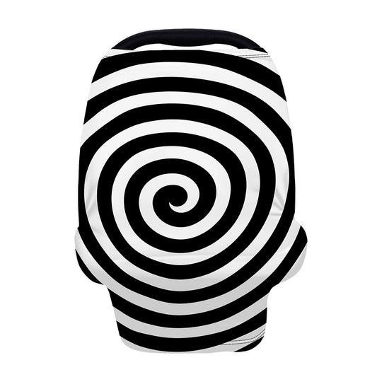 Black And White Swirl Illusion Print Baby Seat Cover