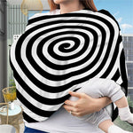 Black And White Swirl Illusion Print Baby Seat Cover