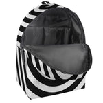 Black And White Swirl Illusion Print Backpack