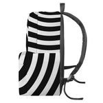 Black And White Swirl Illusion Print Backpack
