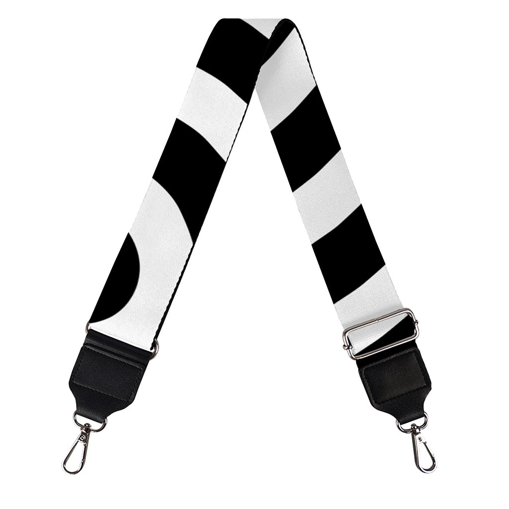 Black And White Swirl Illusion Print Bag Strap