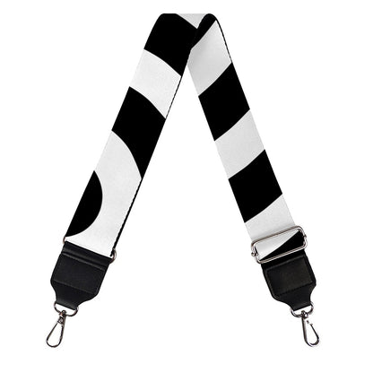 Black And White Swirl Illusion Print Bag Strap