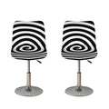 Black And White Swirl Illusion Print Bar Stool Covers