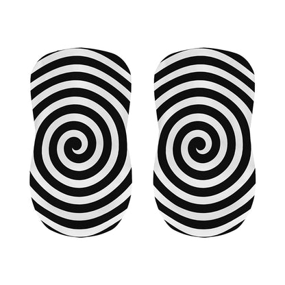 Black And White Swirl Illusion Print Bar Stool Covers