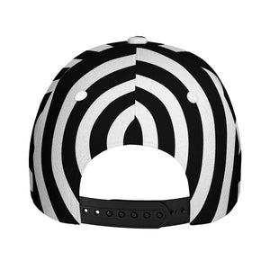 Black And White Swirl Illusion Print Baseball Cap