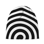 Black And White Swirl Illusion Print Beanie
