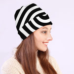 Black And White Swirl Illusion Print Beanie
