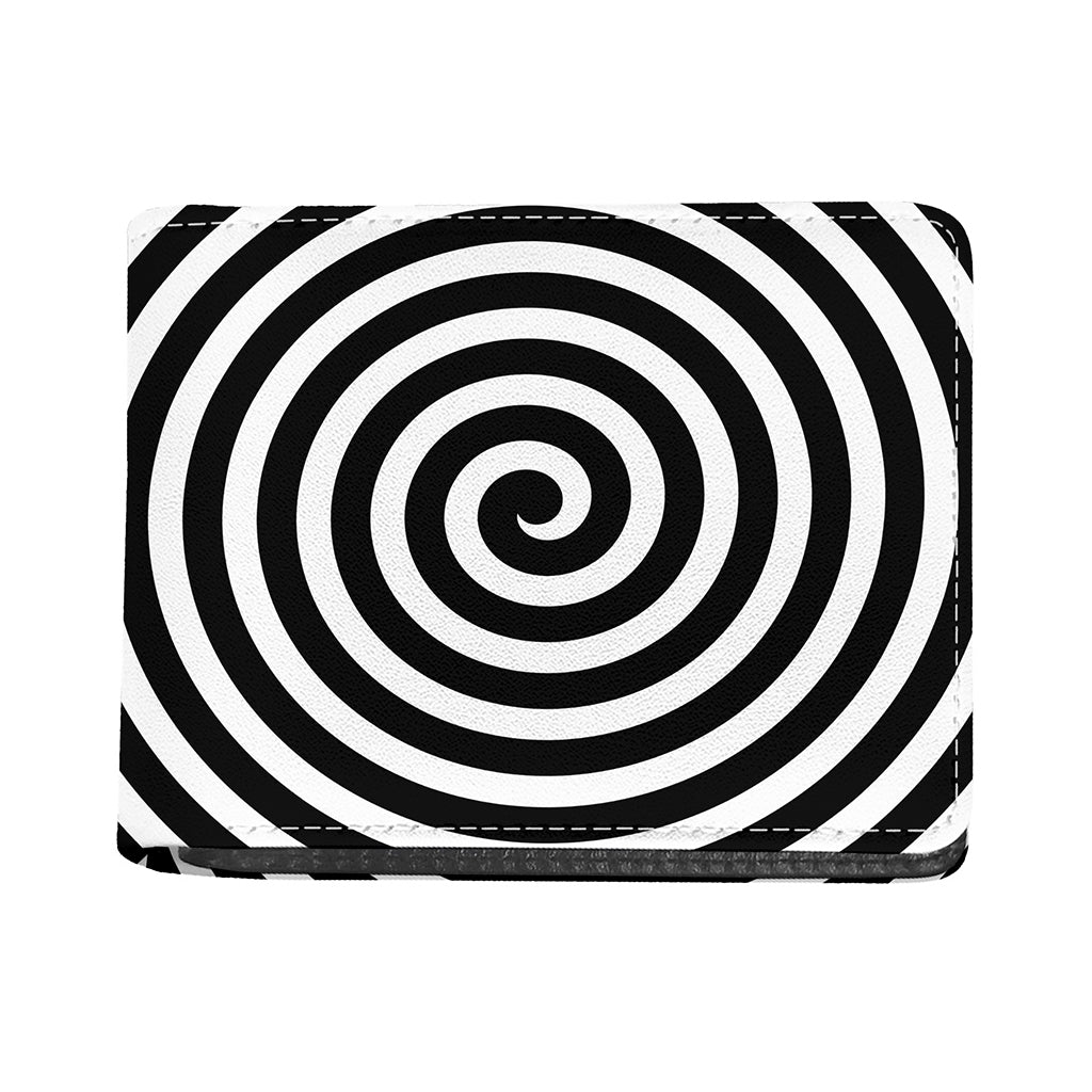 Black And White Swirl Illusion Print Bifold Wallet