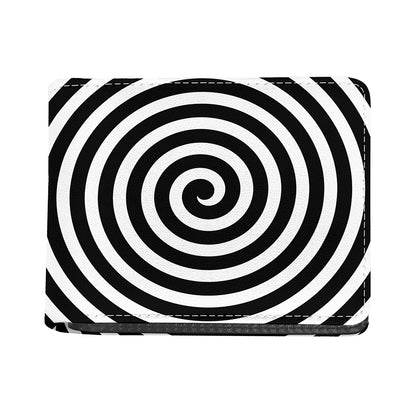 Black And White Swirl Illusion Print Bifold Wallet