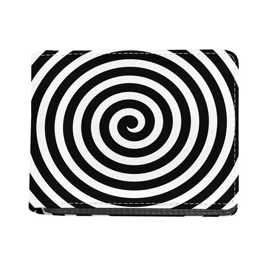 Black And White Swirl Illusion Print Bifold Wallet
