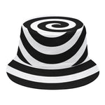 Black And White Swirl Illusion Print Bucket Hat