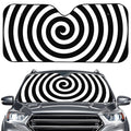 Black And White Swirl Illusion Print Car Windshield Sun Shade