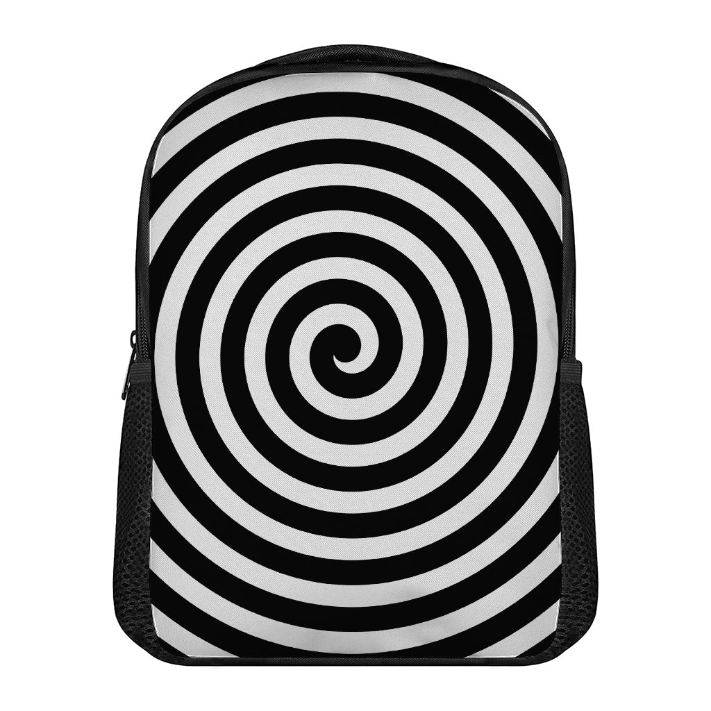 Black And White Swirl Illusion Print Casual Backpack